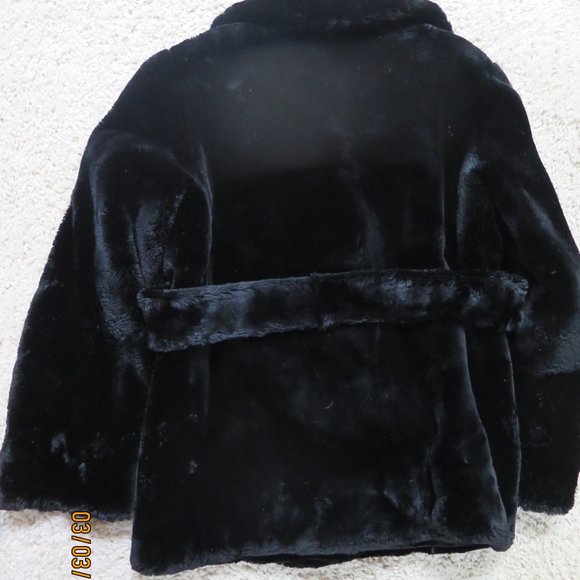 Authentic Sheared Black Beaver Fur Jacket Headband Belt - Picture 2 of 13